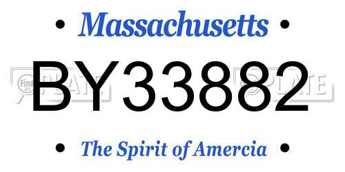 BY33882 Massachusetts License Plate