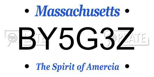 BY5G3Z Massachusetts License Plate