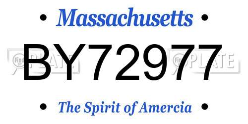 BY72977 Massachusetts License Plate