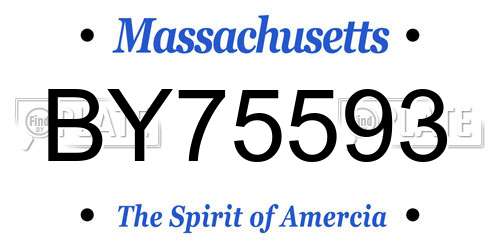 BY75593 Massachusetts License Plate