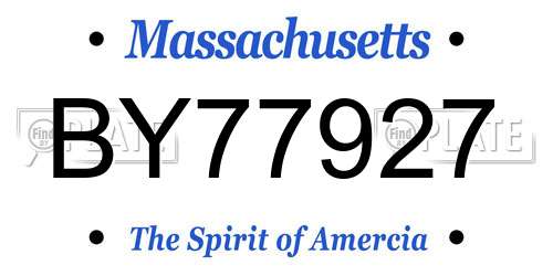 BY77927 Massachusetts License Plate