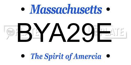 BYA29E Massachusetts License Plate