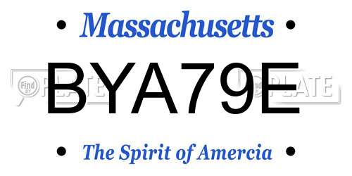 BYA79E Massachusetts License Plate