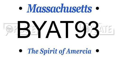 BYAT93 Massachusetts License Plate
