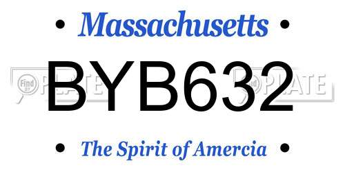 BYB632 Massachusetts License Plate
