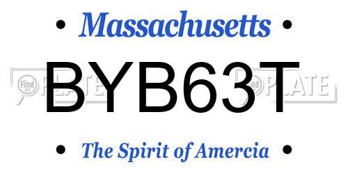 BYB63T Massachusetts License Plate