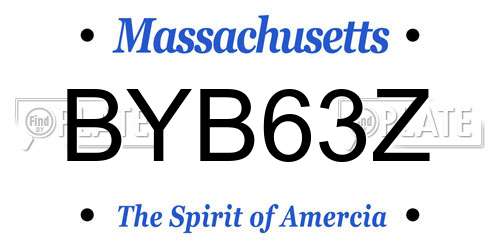 BYB63Z Massachusetts License Plate