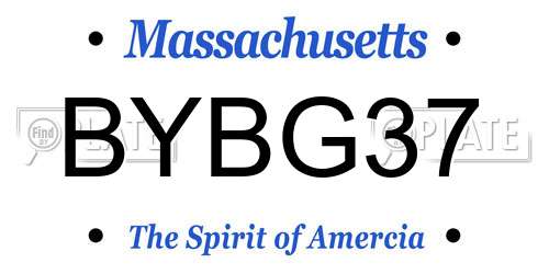 BYBG37 Massachusetts License Plate