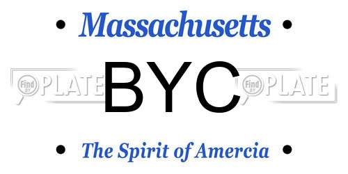 BYC Massachusetts License Plate