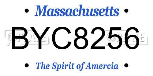 BYC8256 Massachusetts License Plate