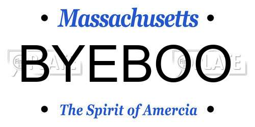 BYEBOO Massachusetts License Plate