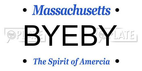 BYEBY Massachusetts License Plate