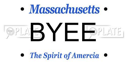 BYEE Massachusetts License Plate