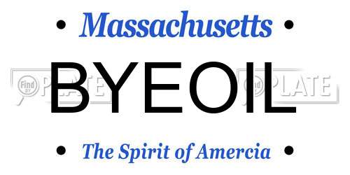 BYEOIL Massachusetts License Plate