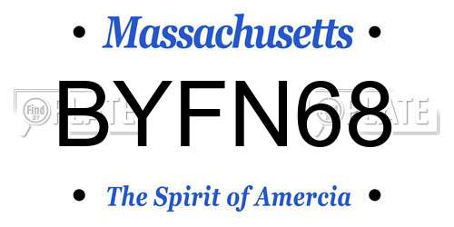 BYFN68 Massachusetts License Plate