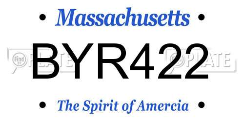 BYR422 Massachusetts License Plate