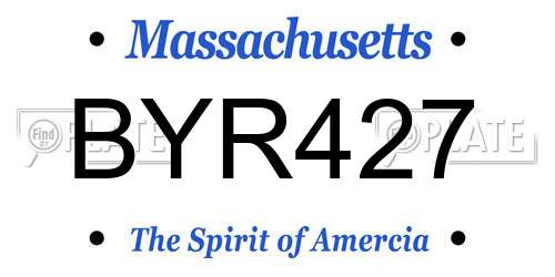 BYR427 Massachusetts License Plate