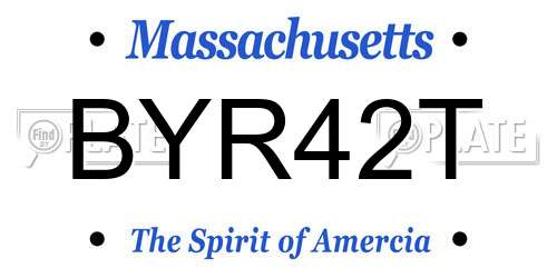 BYR42T Massachusetts License Plate