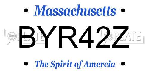 BYR42Z Massachusetts License Plate