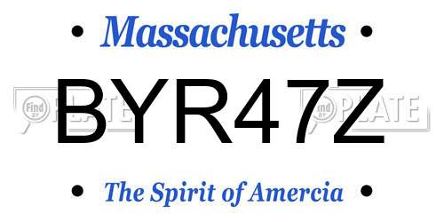 BYR47Z Massachusetts License Plate