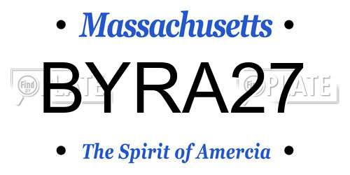 BYRA27 Massachusetts License Plate