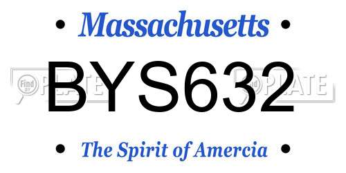 BYS632 Massachusetts License Plate