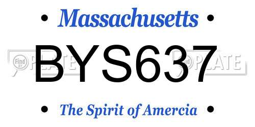 BYS637 Massachusetts License Plate
