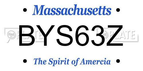 BYS63Z Massachusetts License Plate