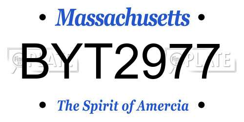 BYT2977 Massachusetts License Plate