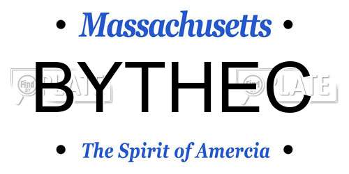 BYTHEC Massachusetts License Plate