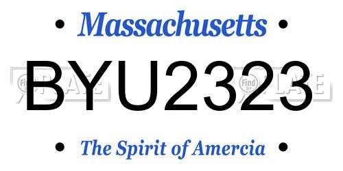 BYU2323 Massachusetts License Plate