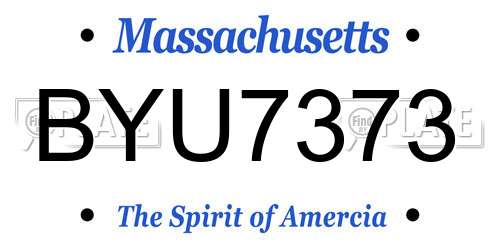 BYU7373 Massachusetts License Plate