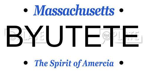 BYUTETE Massachusetts License Plate