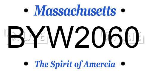 BYW2060 Massachusetts License Plate