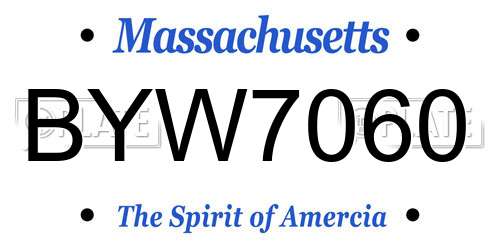 BYW7060 Massachusetts License Plate