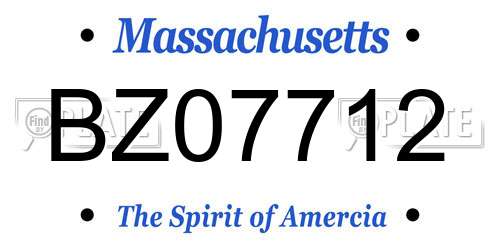 BZ07712 Massachusetts License Plate