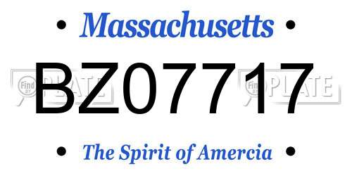 BZ07717 Massachusetts License Plate