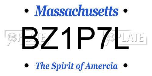 BZ1P7L Massachusetts License Plate