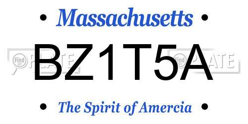 BZ1T5A Massachusetts License Plate