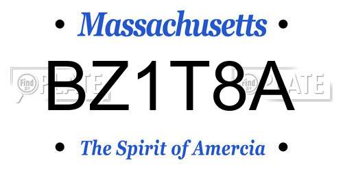 BZ1T8A Massachusetts License Plate