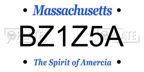 BZ1Z5A Massachusetts License Plate