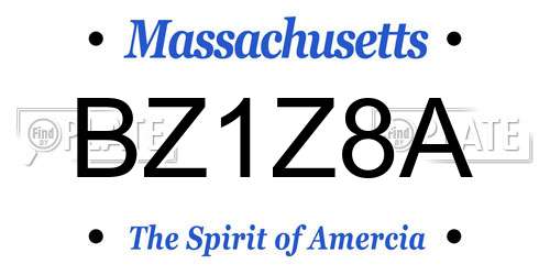 BZ1Z8A Massachusetts License Plate
