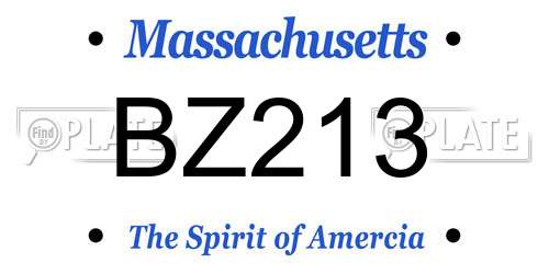 BZ213 Massachusetts License Plate