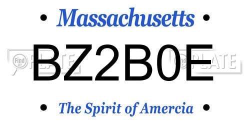 BZ2B0E Massachusetts License Plate