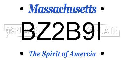BZ2B9I Massachusetts License Plate