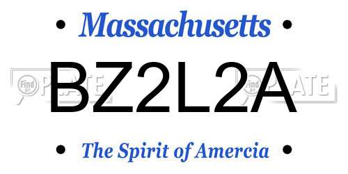 BZ2L2A Massachusetts License Plate