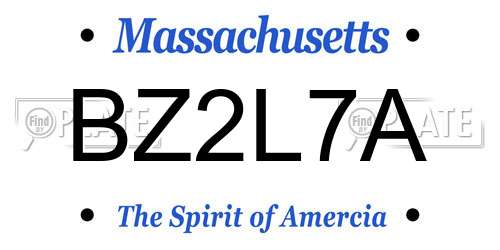BZ2L7A Massachusetts License Plate
