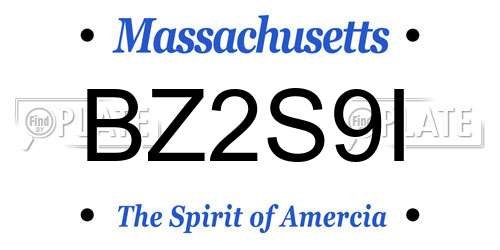 BZ2S9I Massachusetts License Plate