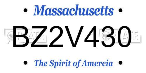 BZ2V430 Massachusetts License Plate