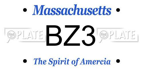 BZ3 Massachusetts License Plate